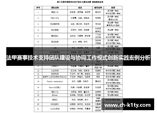 法甲赛事技术支持团队建设与协同工作模式创新实践案例分析