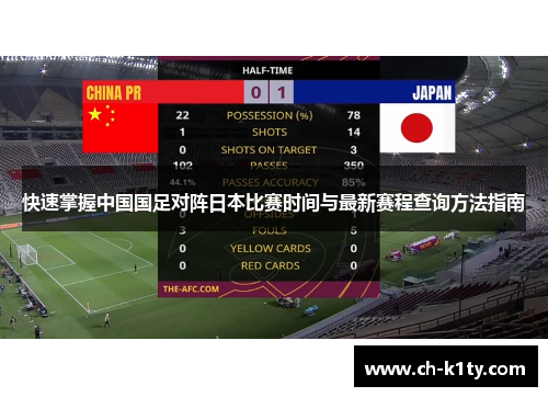 快速掌握中国国足对阵日本比赛时间与最新赛程查询方法指南